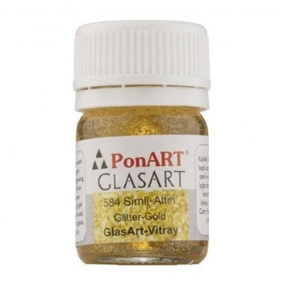 Ponart 584 GlasArt 20 ml Simli Altın Vitray Boyası