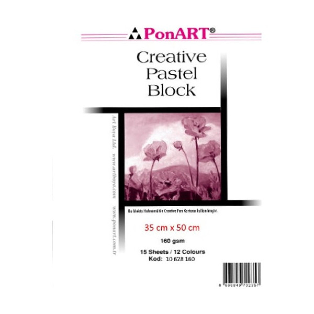 Ponart Creative Pastel Blok Spralli Resim Defteri 35X50 Cm. Karışık Renkli 15 Yaprak Resim Defteri Fiyatı