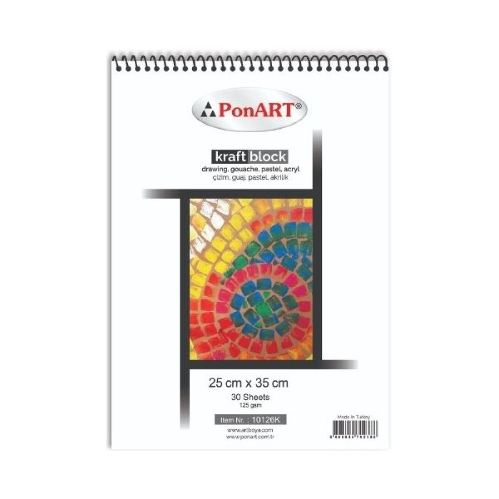 Ponart Kraft A3 Resim Defteri 25x35 125 gr 30 Yaprak Resim Defteri Fiyatı