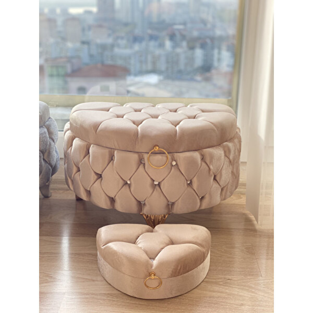Ponçik Pazar 2'li Gelin Çeyiz Sandığı Çizgili Model - Cappuccino Eşya Saklama / Düzenleme Fiyatı