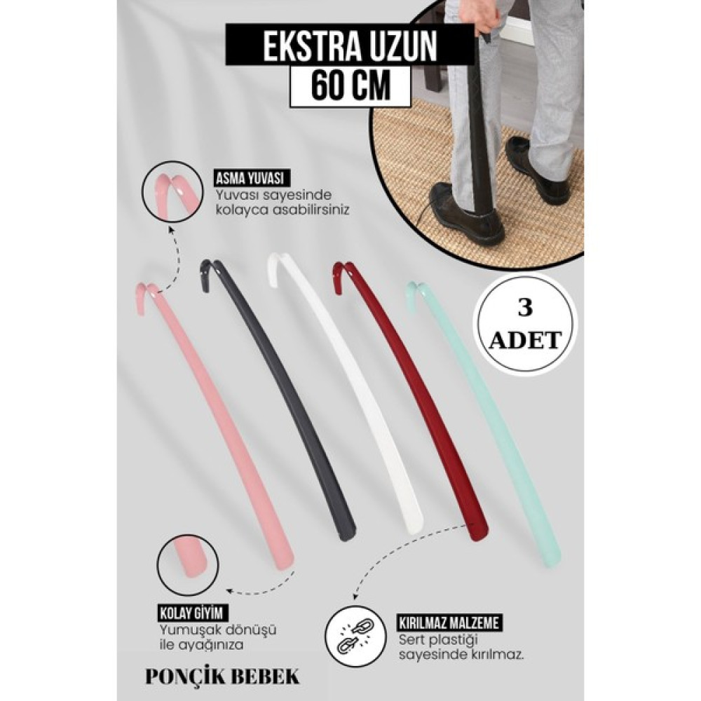Ponçik Store 3 Adet 60 cm Ayakkabı Çekeceği | Sert Plastik Asılabilir Çekecek Yumuşak Kadın Ayakkabıları Fiyatı