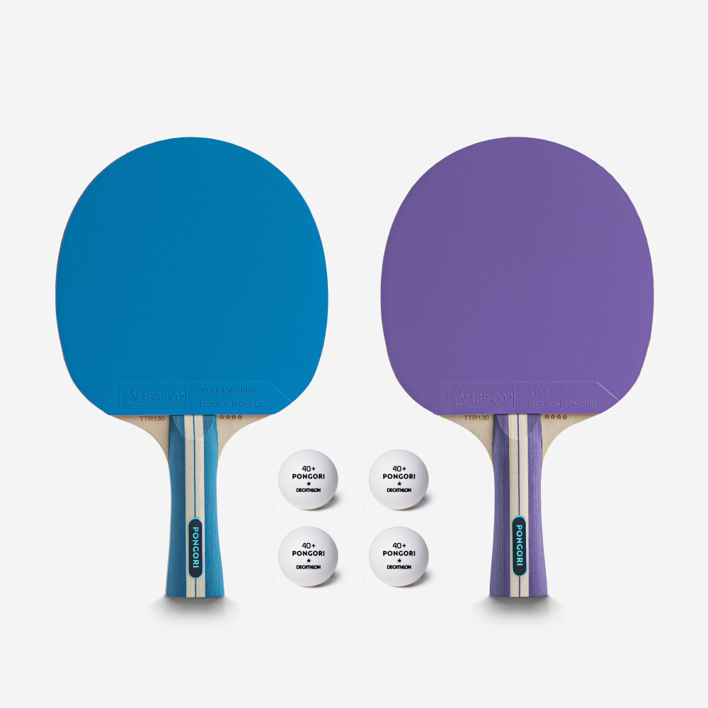 Pongori Masa Tenisi Seti -2 Raket Ve 4 Top - Mor/Mavi - 130 Tenis & Badminton Fiyatı