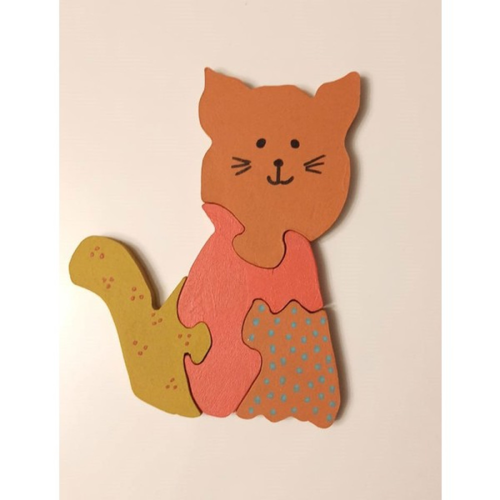 Ponpontoys Benekli Kedi Ahşap Puzzle Yapboz - Turuncu Oto Boyaları Fiyatı
