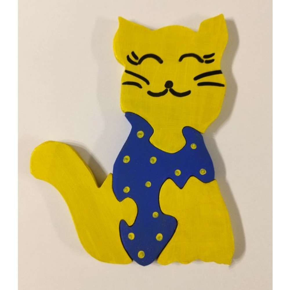 Ponpontoys Benekli Kedi Sarı Lacivert Ahşap Puzzle Yapboz Oto Boyaları Fiyatı
