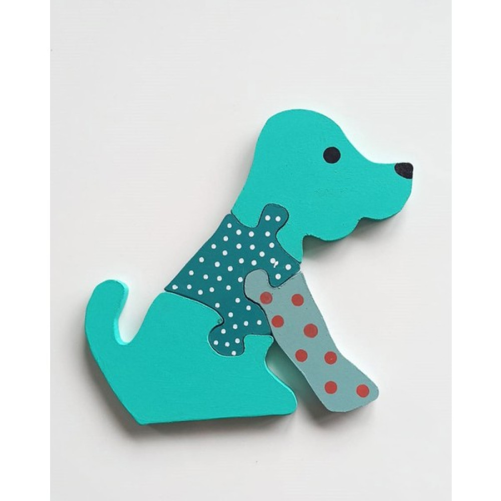 Ponpontoys Benekli Köpek Ahşap Puzzle Yapboz - Renkli Bebek Oyuncakları Fiyatı
