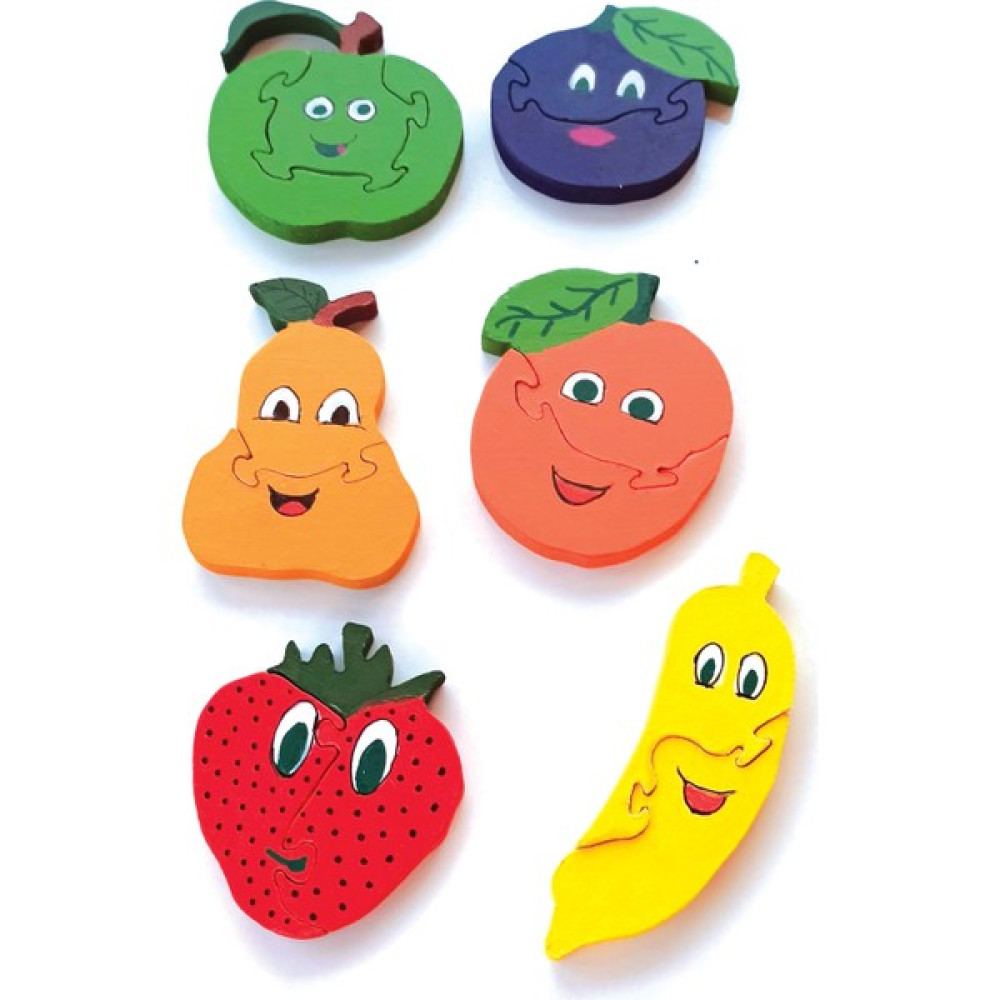 Ponpontoys Meyve Sebze Öğreniyorum Seti 1 Elma, Armut, Erik, Portakal, Çilek, Muz Ahşap Puzzle Yapboz - Kırmızı - Yeşil Bebek Oyuncakları Fiyatı