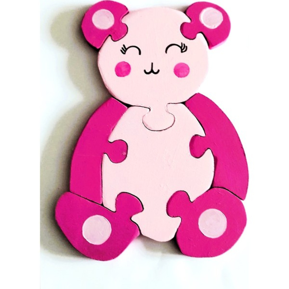 Ponpontoys Pembe Ayı Ahşap Puzzle Yapboz Bebek Oyuncakları Fiyatı