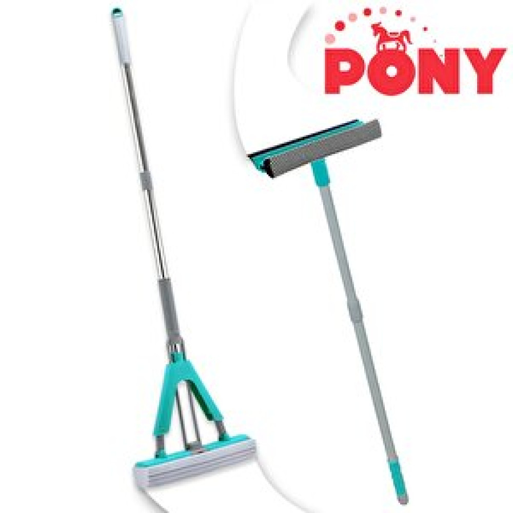Pony Prati̇k 2 Li̇ Prati̇k Paspas + Teleskopi̇k Sapli Cam Si̇leceği̇ Çekçek Mop Temi̇zli̇k Seti̇ Paspas Fiyatı