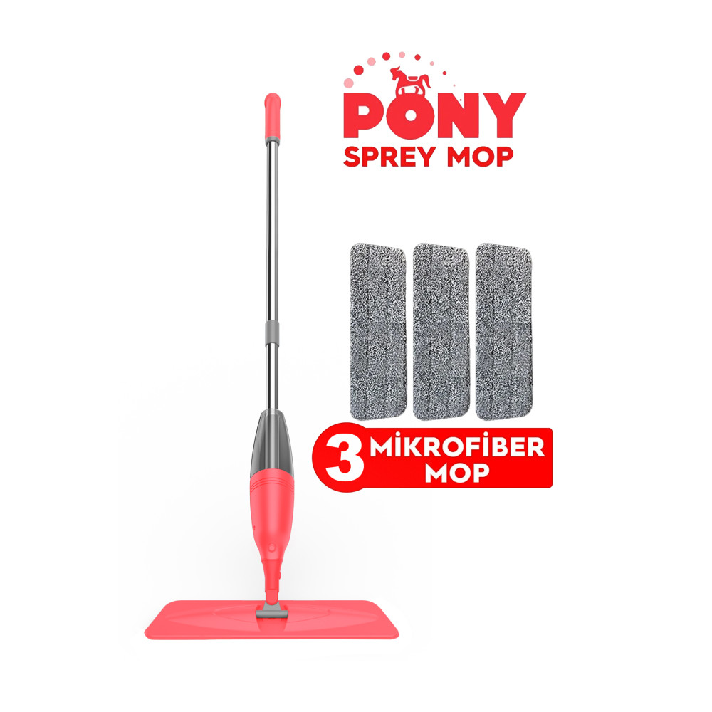 Pony Sprey Mop 3 Mikrofiber Mop Set Somon Temizlik Seti Deterjan ve Temizlik Ürünleri Fiyatı