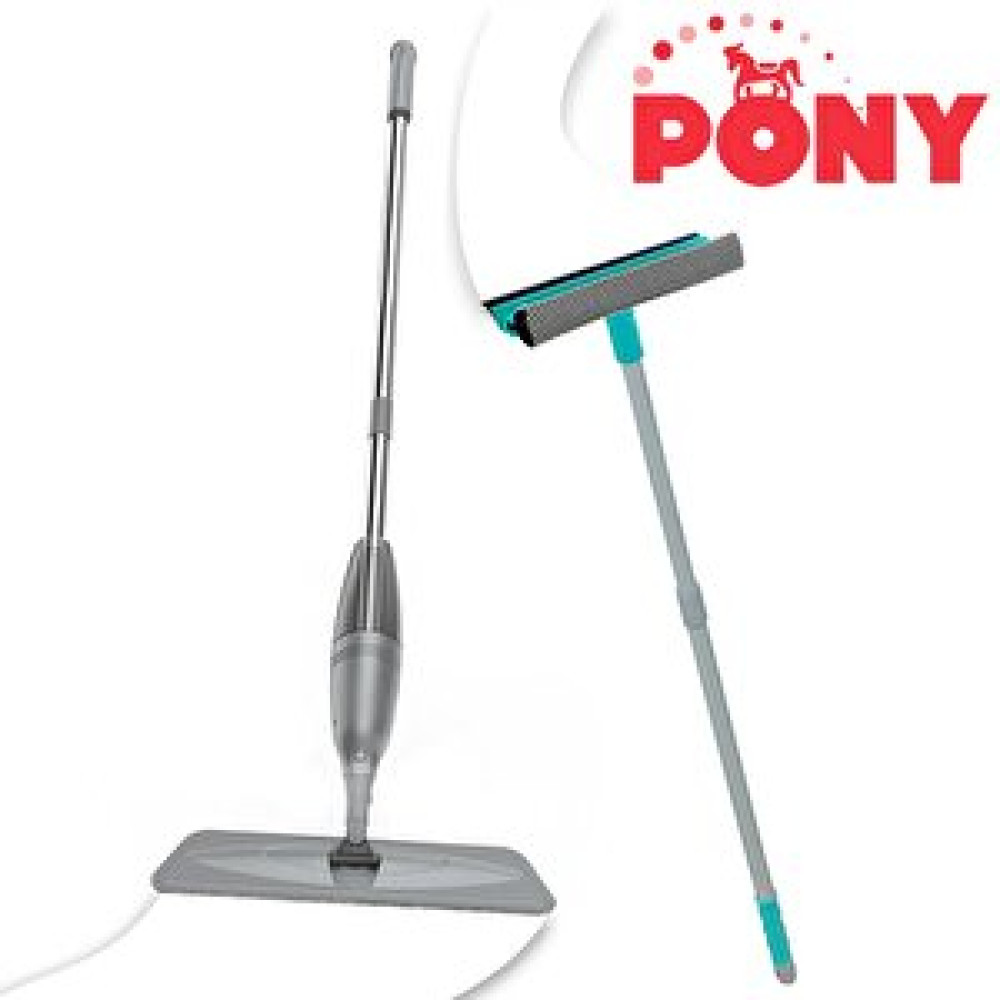 Pony Süper 2 Li̇ Sprey Mop + Teleskopi̇k Saplı Cam Si̇leceği̇ Çekçek Gri̇ Paspas Temi̇zli̇k Seti̇ Paspas Fiyatı