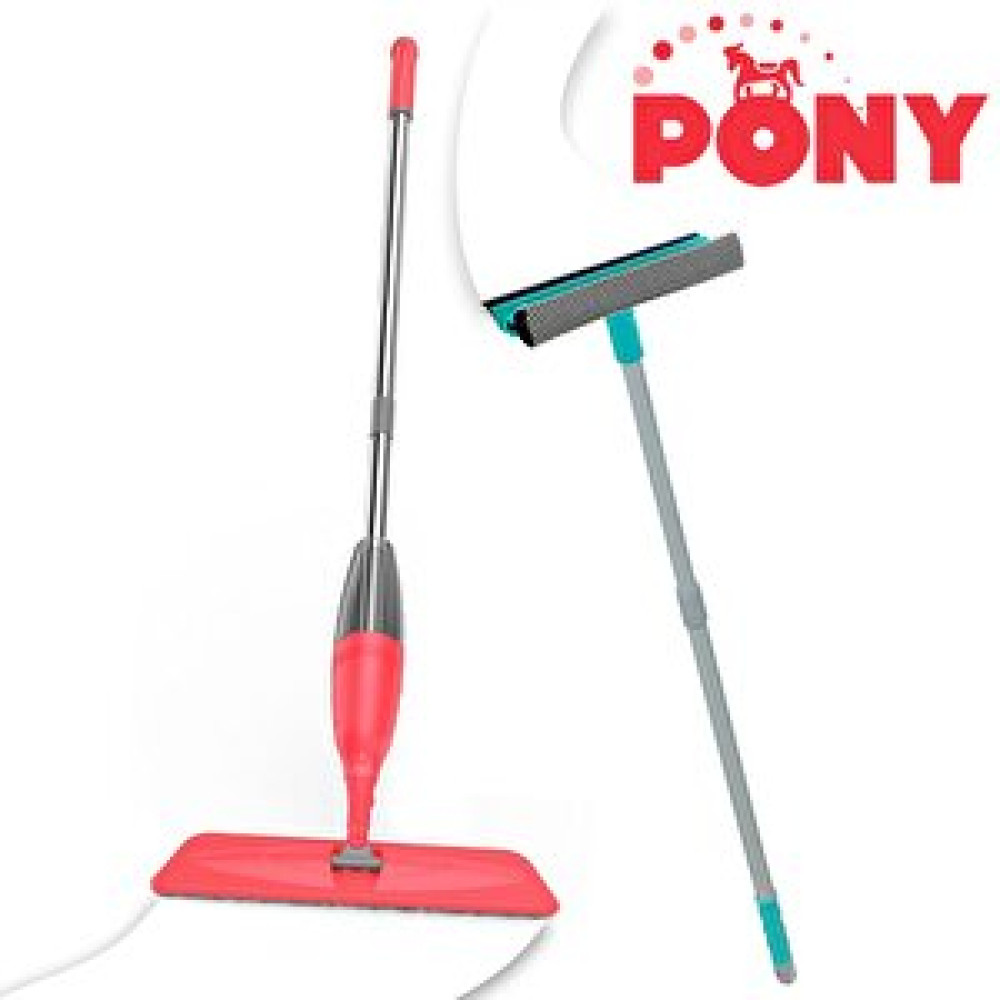 Pony Süper 2 Li? Sprey Mop + Teleskopi?k Saplı Cam Si?leceği? Çekçek Somon Paspas Temi?zli?k Seti? Paspas Fiyatı