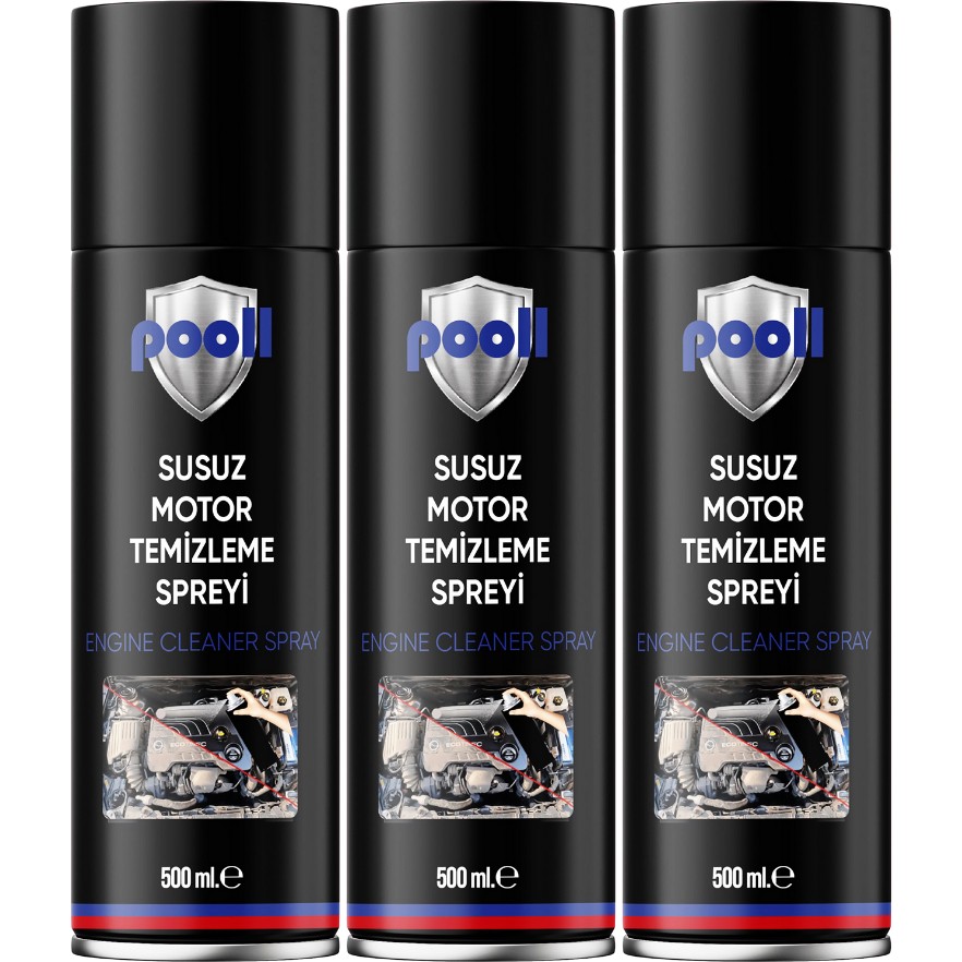 Pooll Susuz Motor Temizleme Spreyi 500 ml 3 Adet Motor Temizleme Spreyi Motor Yıkama Spreyi Diğer Fiyatı