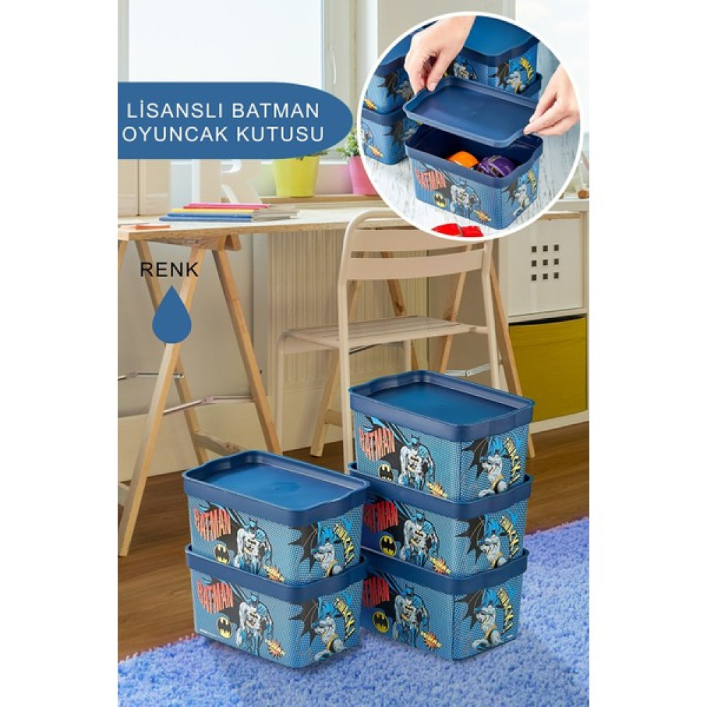 Poomy Batman Oyuncak Kutusu - Lisanslı Batman Organizer Kutu 2 Adet 2,3 Lt - Mavi Bebek Odası Tekstili Fiyatı