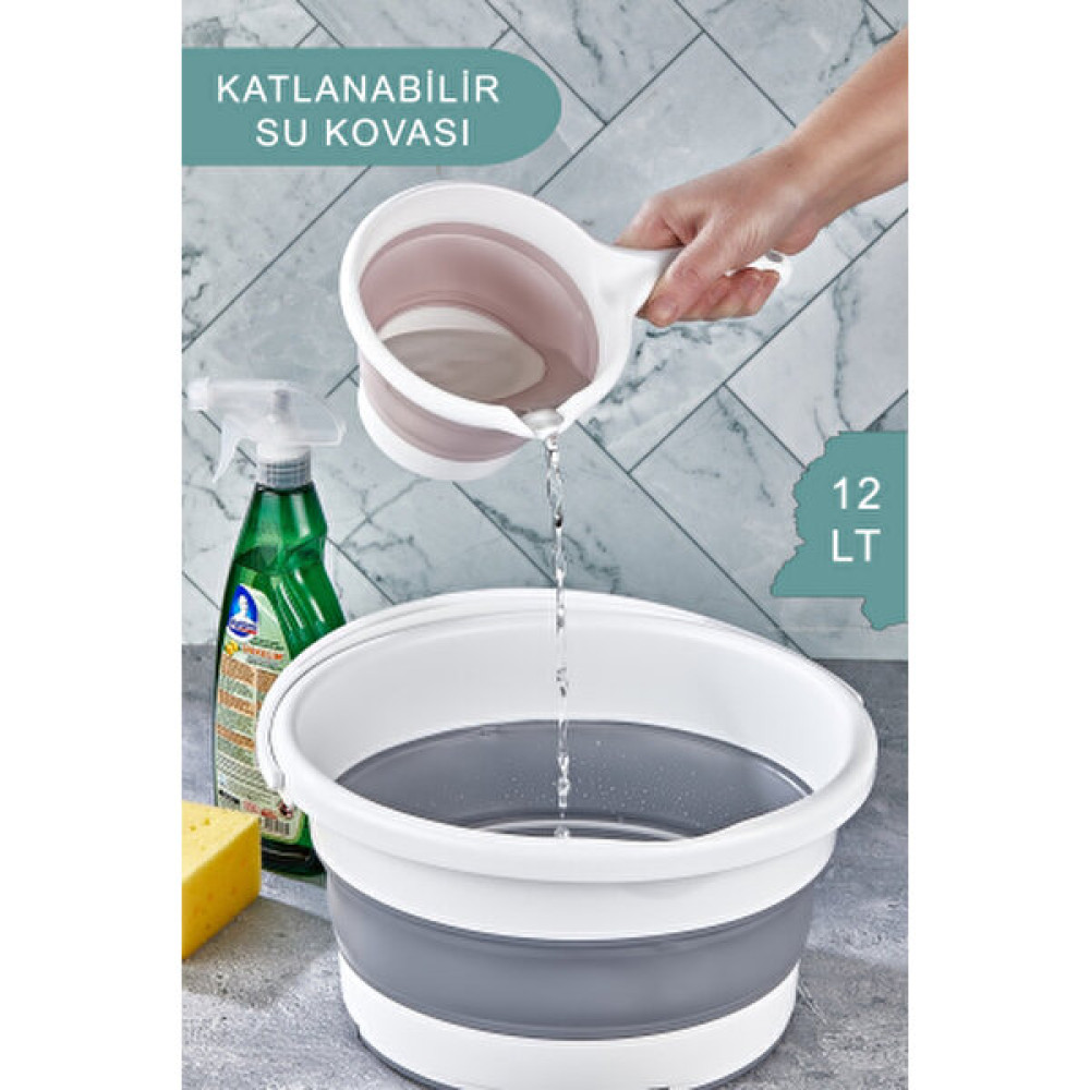Poomy Katlanır Silikon Su Kovası Banyo Temizlik Kovası 12 Litre /cn.h.3 Banyo Aksesuarları Fiyatı