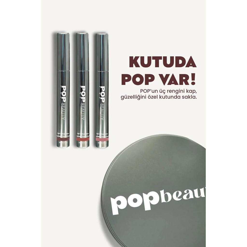 Pop Beauty 3'lü Soyulabilir Dudak Kalemi Seti - Uzun Süre Kalıcı Çok Renkli Likit Makyaj 5 ml Kalem & Yazı Gereçleri Fiyatı