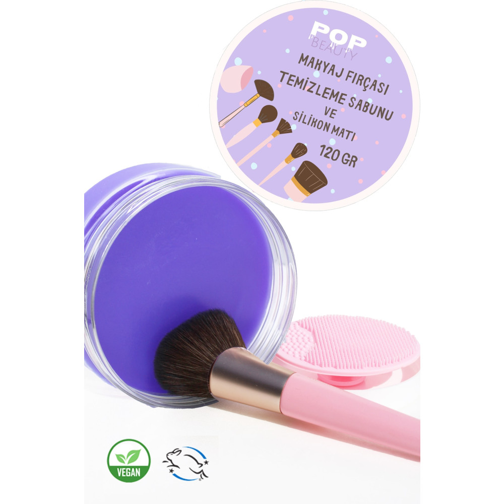 POP Beauty Makyaj Fırçasını Ve Süngerini Temizleme Sabunu Ve Silikon Matı 120gr (BÜYÜK BOY) Makyaj Temizleyicileri Fiyatı