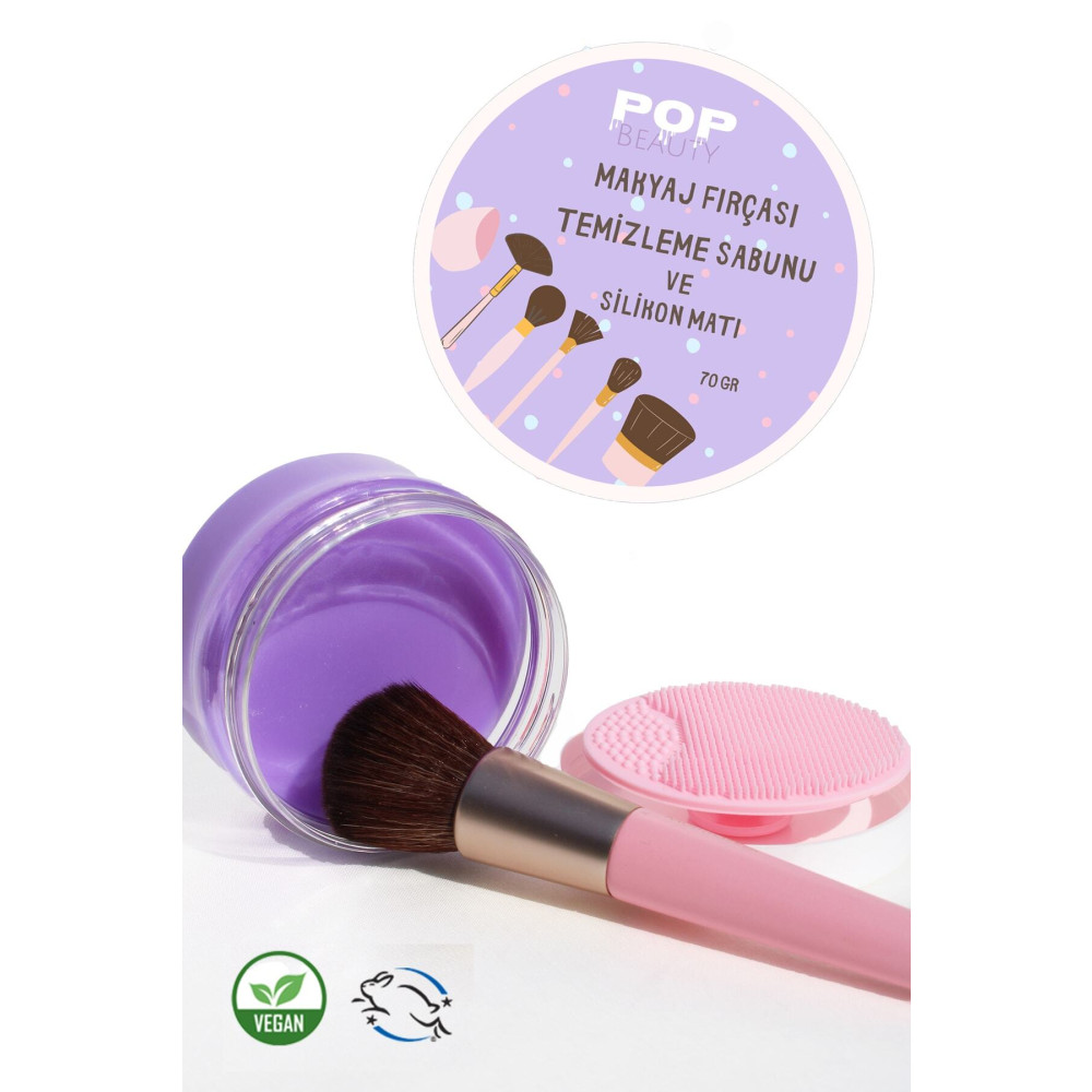 POP Beauty Makyaj Fırçasını Ve Süngerini Temizleme Sabunu Ve Silikon Matı 70gr Makyaj Temizleyicileri Fiyatı