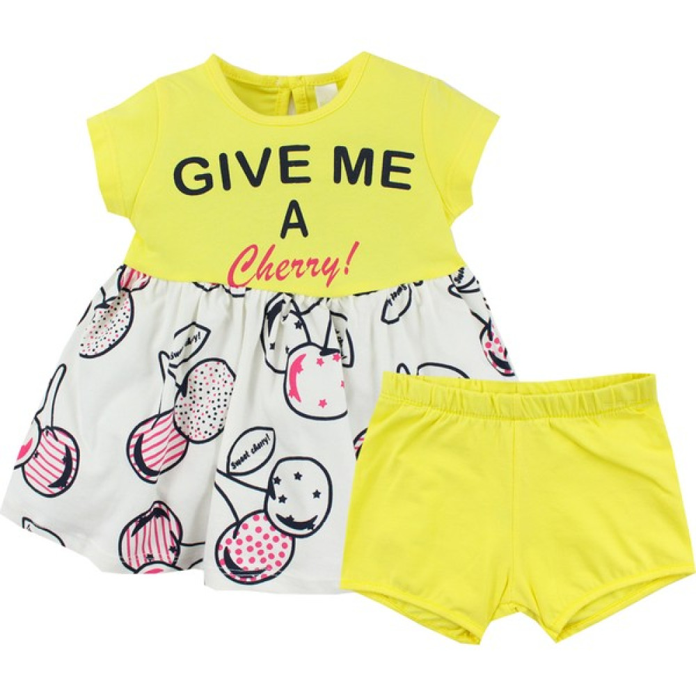 Pop Shops PS475 Kız Give Me A Cherry Kirazlı Donlu Elbise Bebek Elbisesi Fiyatı