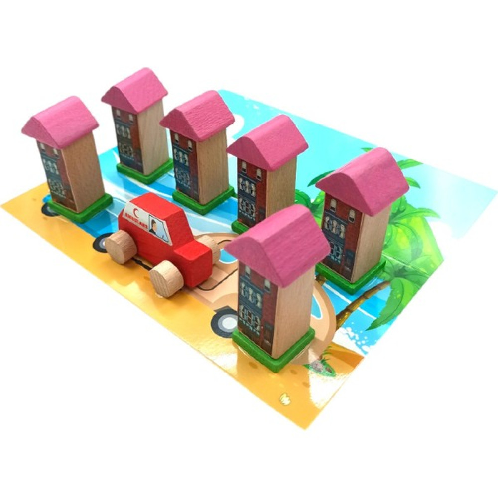 PopŞeker Minik Şehir Kurucuları Için Mükemmel Bir Set: Ahşap Oyuncak Apartman Sitesi - Ahşap Desenli Oto Boyaları Fiyatı