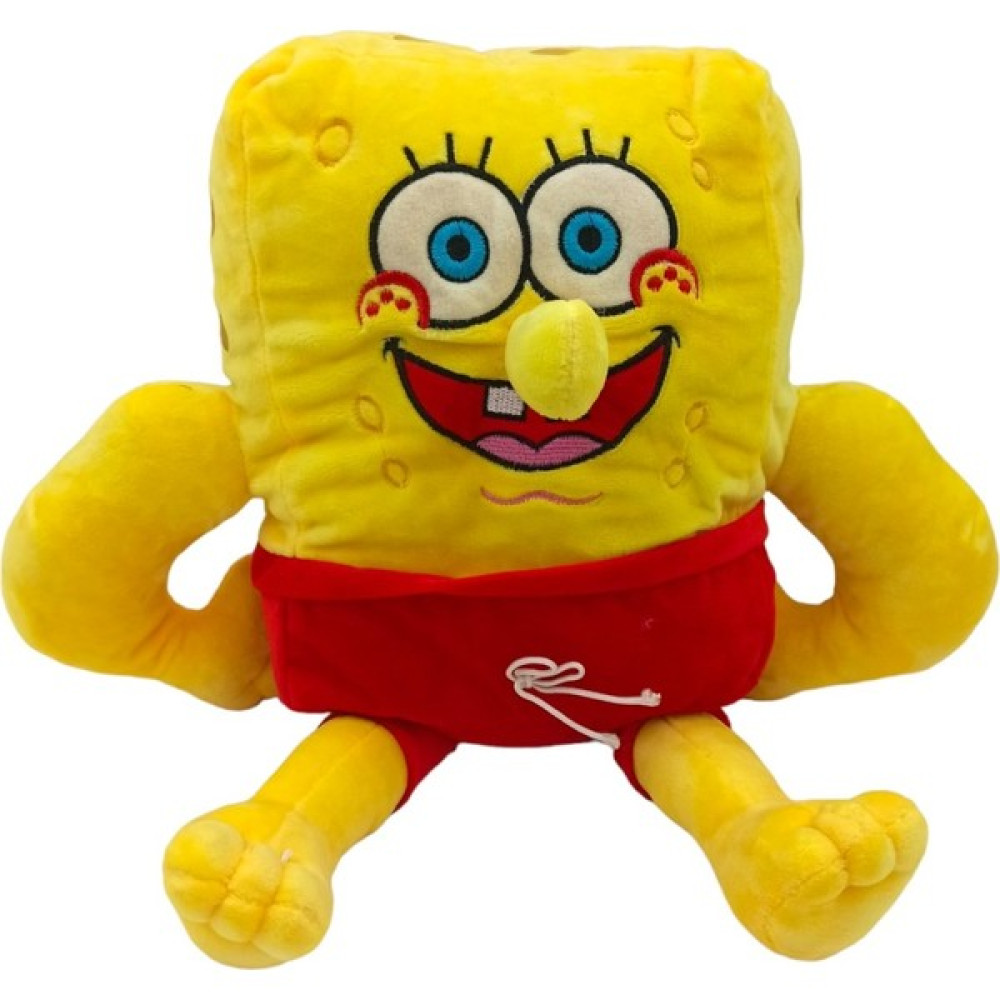 PopŞeker Sünger Bob Peluş Oyuncak 43CM. Kırmızı Şortlu Peluş Oyuncak Sünger Bob - Renkli Peluş Oyuncaklar Fiyatı