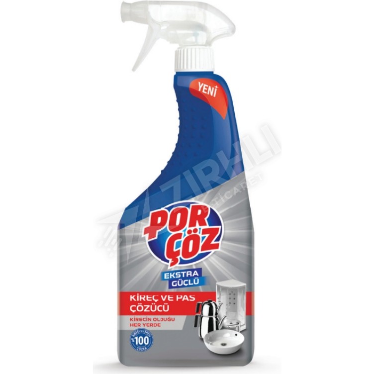 Porçöz 750 ml Ekstra Güçlü Pas ve Kireç Çözücü Sprey Kokusuz Etkili Temizlik Ürünü Deterjan ve Temizlik Ürünleri Fiyatı