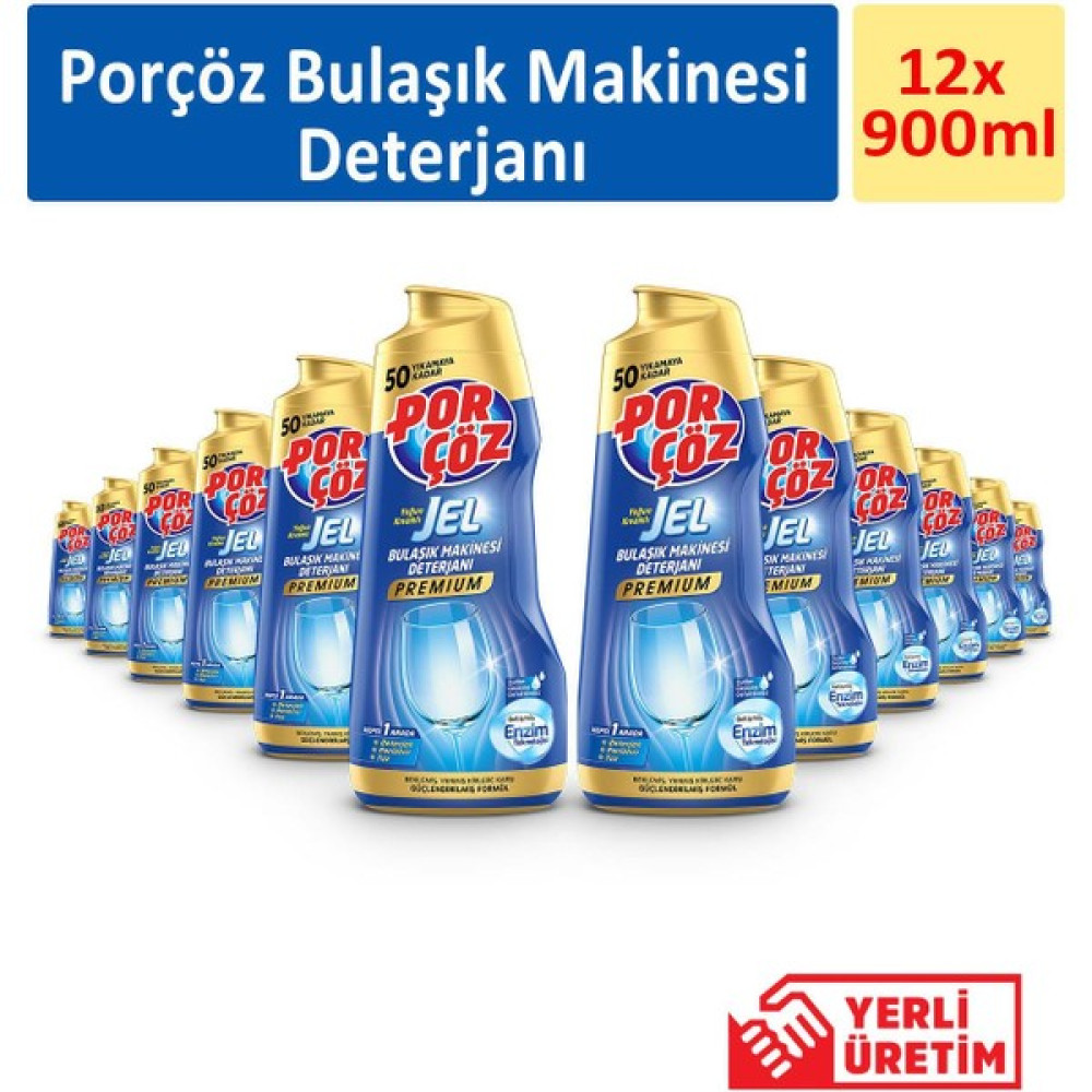 Porçöz Bulaşık Makinesi Deterjanı 900 ml x 12 Adet Bulaşık Yıkama Fiyatı
