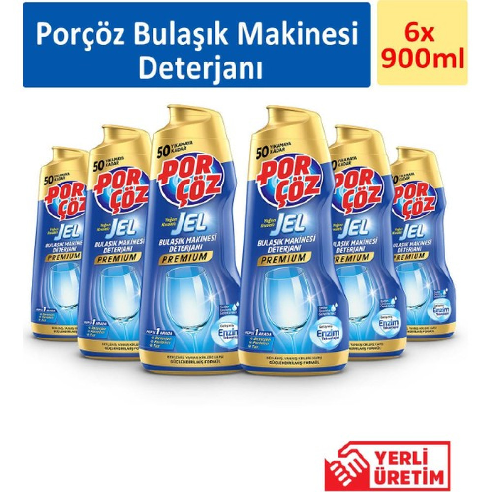 Porçöz Bulaşık Makinesi Deterjanı 900 ml x 6 Adet Bulaşık Yıkama Fiyatı