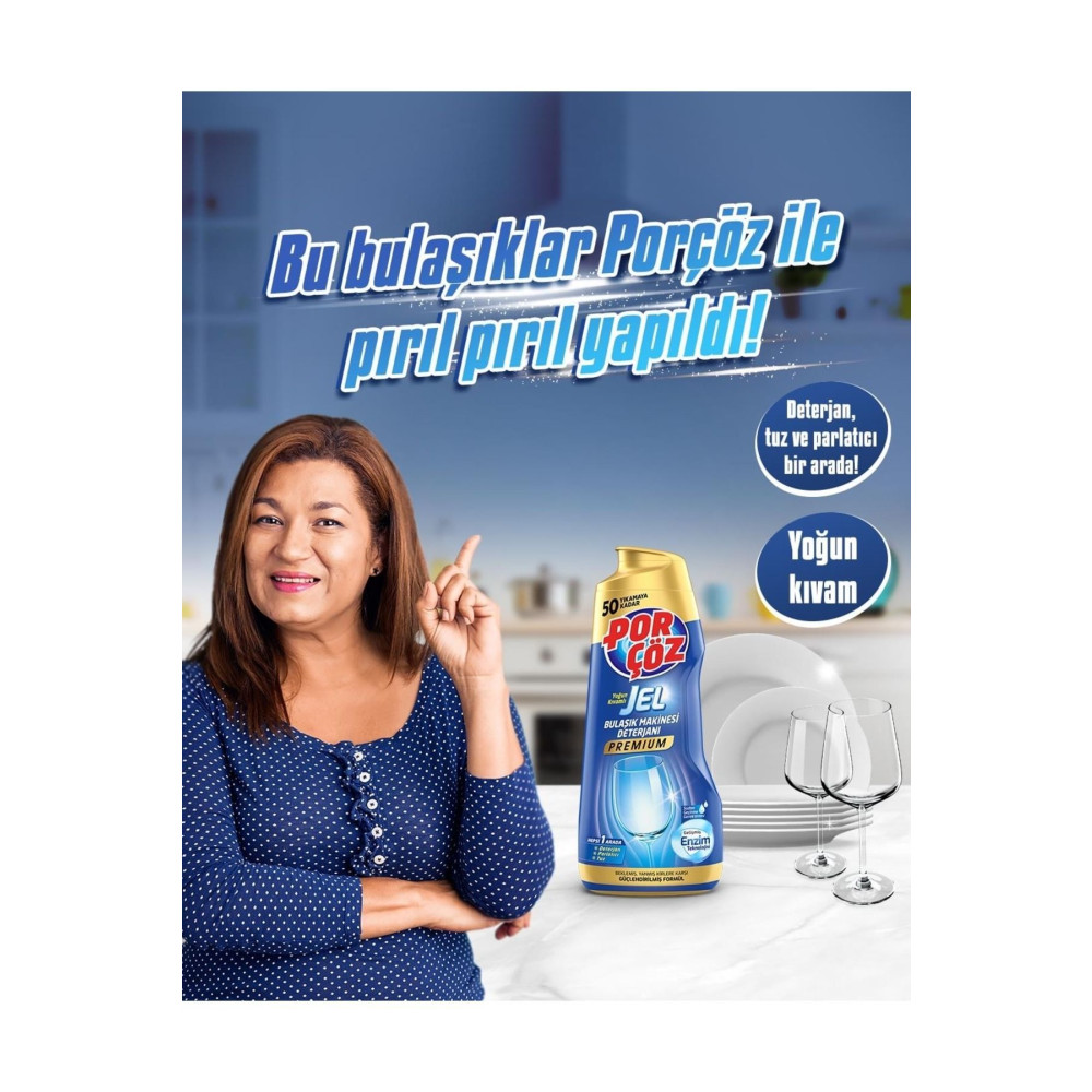 Porçöz BULAŞIK MAKİNESİ DETERJANI PREMIUM HEPSİ 1 ARADA 900 ML X 2 ADET Bulaşık Yıkama Fiyatı