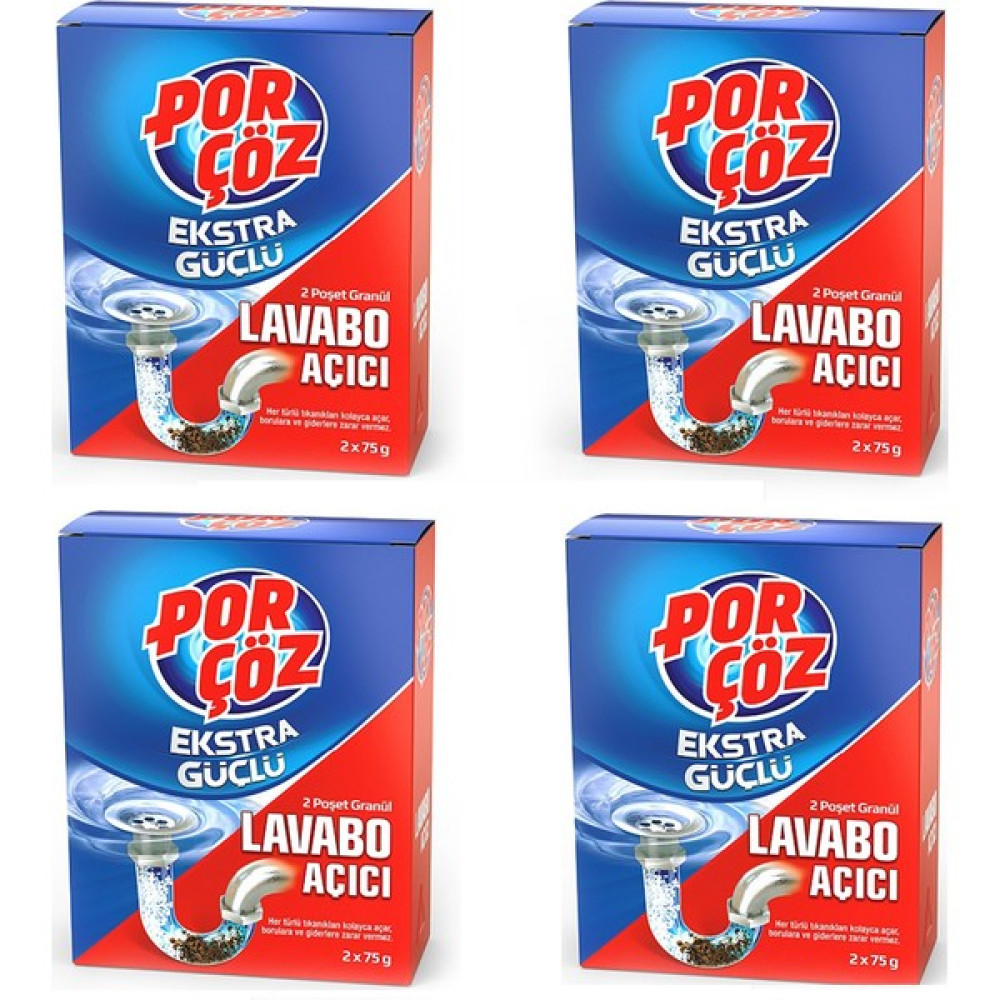 Porçöz Granül Lavabo Açıcı 8X70 gr - 570 gr Temizlik Malzemeleri Fiyatı