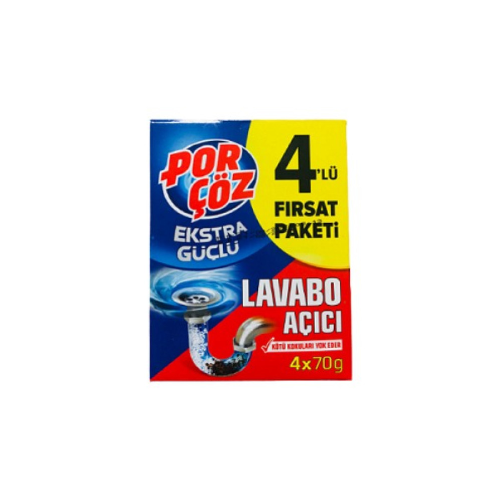 Porçöz Lavabo Açıcı Toz 4 x 70GR - 70 gr Temizlik Malzemeleri Fiyatı