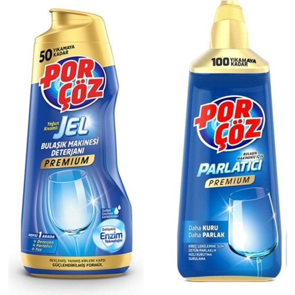 Porçöz Premium Bulaşık Makinesi Deterjanı 900 ml + Bulaşık Makinesi Parlatıcı Premium 500 ml Bulaşık Yıkama Fiyatı