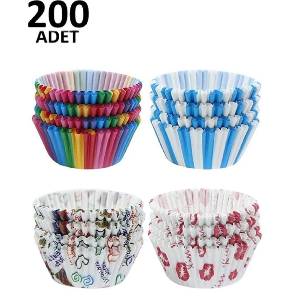 Porlistan 200 Adet Muffin Cupcake Kağıdı, Renkli Kağıt Muffin Kek Kalıbı Kek Kalıpları Fiyatı