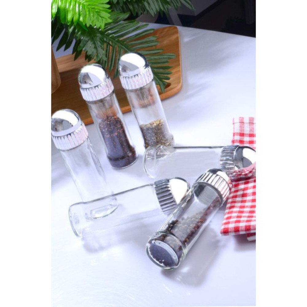 Porselen Diyarı Gümüş Oval Kapaklı Cam 6'lı Ayarlı Kapaklı Tuzluk, Biberlik, Baharatlık Seti 120 Ml. Baharat Setleri & Baharatlıklar Fiyatı
