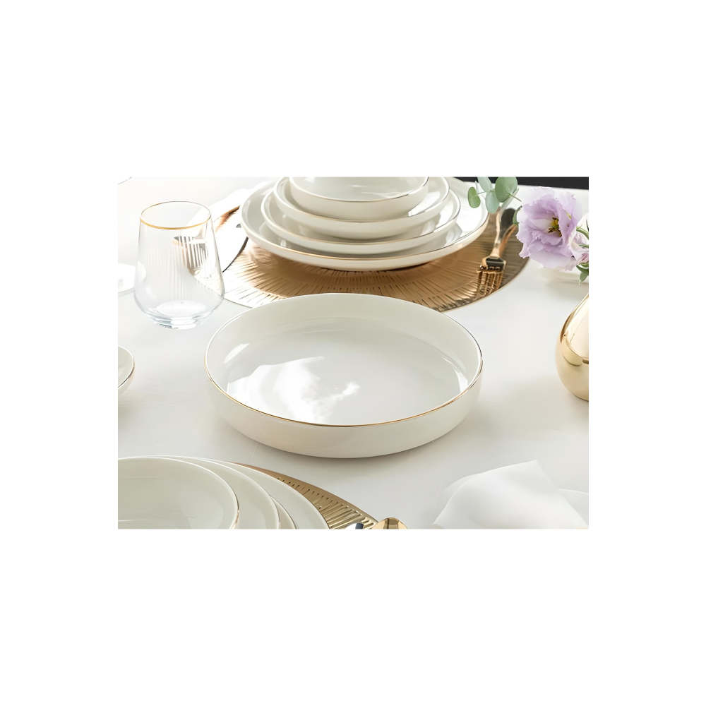 porselenden Modern Gold Krem 24 Cm Porselen Salata Kasesi Sunum Servis Tabağı Kase Fiyatı