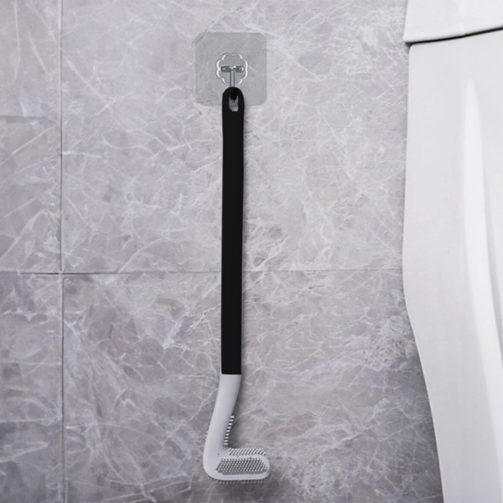 Porsima 1445 Siyah Golf Tasarımlı Silikon Banyo Tuvalet Klozet Temizleme Fırçası ve Tutucu Set Klozet Fırçası Fiyatı