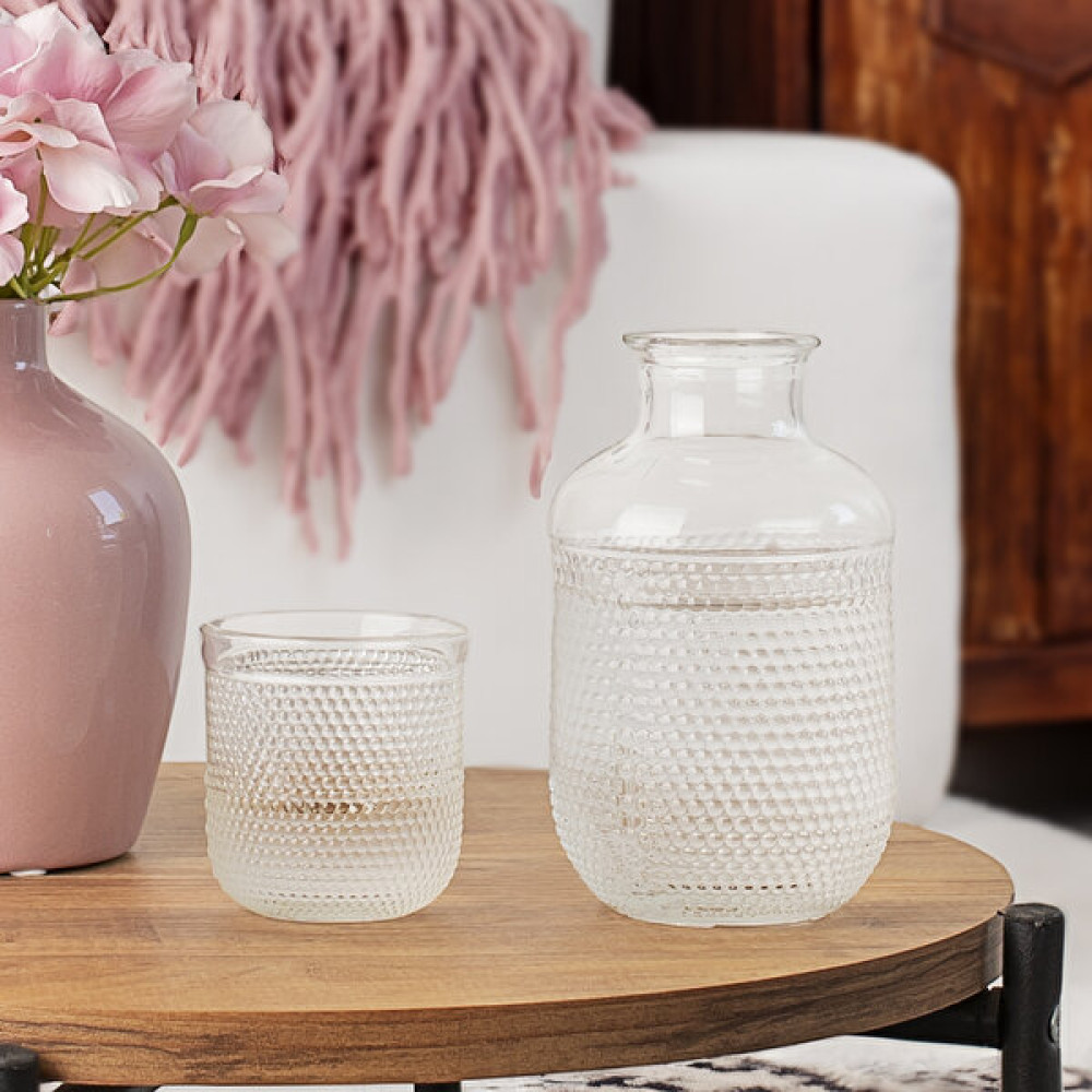 Porsima 14974 Başucu Sürahi Bardak Seti Cam Karaf Meşrubat Şişesi 650 cc - 650 ml Sürahi Fiyatı