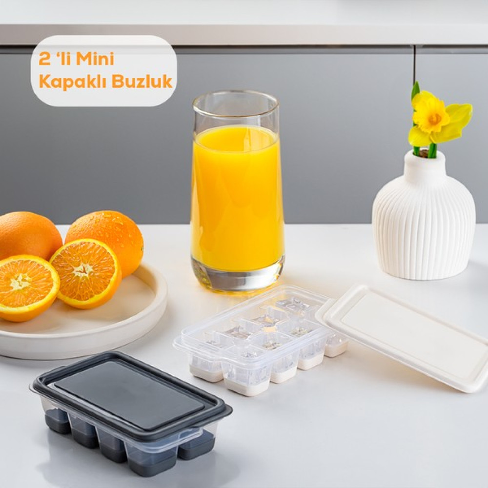 Porsima 16015 2 Adet Mini Yapışmaz Silikon Bas Çıkar Buz Kalıbı- Silikon Buz Kalıbı Antrasit Beyaz Saklama Kapları Fiyatı