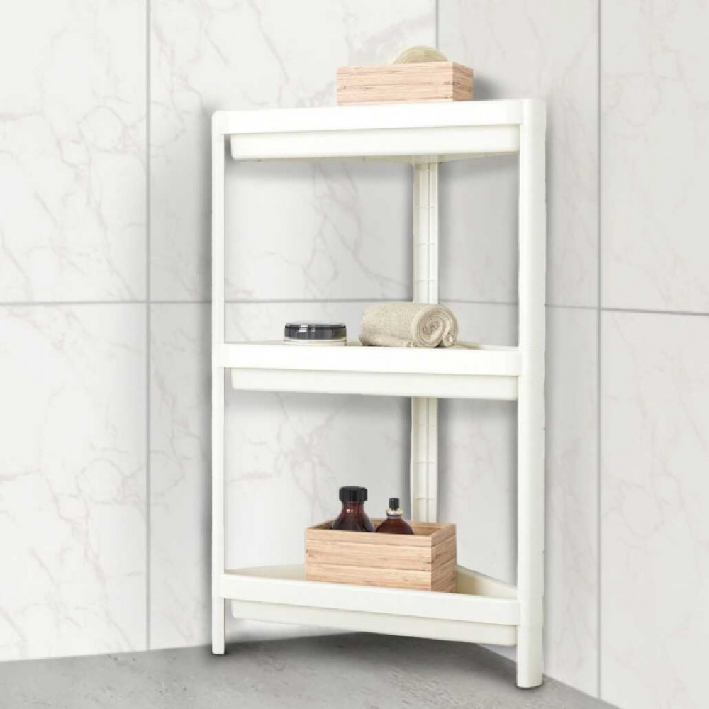 Porsima 3 Katli Raf Unitesi - Ucgen Raf - Plastik Banyo Rafi - Banyo Mutfak Duzenleyici Raf Beyaz Gardrop & Dolap Fiyatı