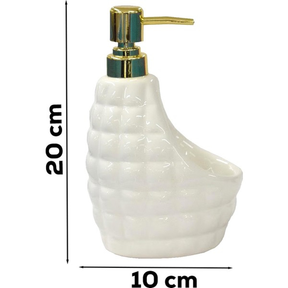 Porsima 3121 Desenli Porselen Sıvı Sabunluk - Süngerlikli Banyo Mutfak Sabunluğu - 800 cc Beyaz Sabunluk Fiyatı