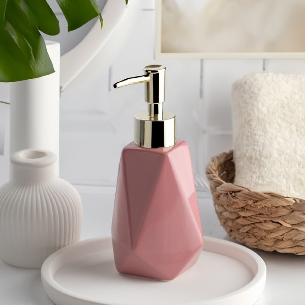 Porsima 3203 Porselen Sıvı Sabunluk - Tezgah Üstü Banyo Mutfak Lavabo Sabunluğu - 250 cc Pembe Sabunluk Fiyatı
