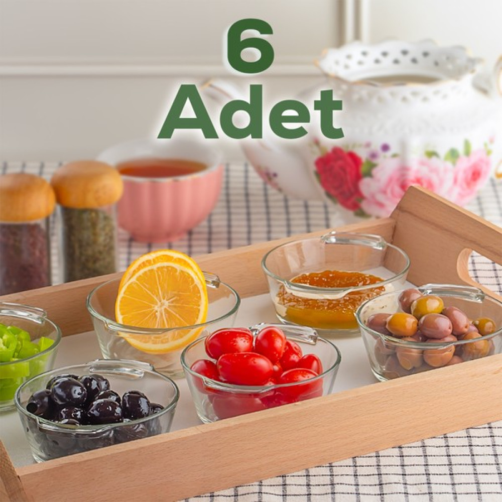 Porsima CIR-4050 6 Parça Cam Kase Yuvarlak Set 150 ml - Sosluk Kahvaltılık Dondurmalık Çerezlik Cam Kase - Şeffaf Kase Fiyatı