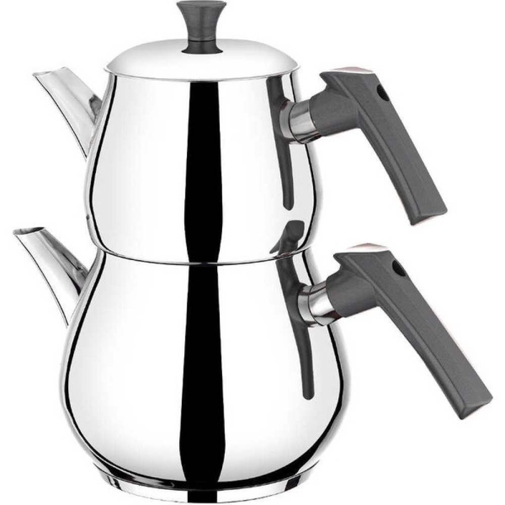 Porsima Damla Aile Boy Çaydanlık Indüksiyon Tabanlı Çaydanlık Çelik Çaydanlık Takımı Antrasit Kulp Çay / Çaydanlık Setleri Fiyatı