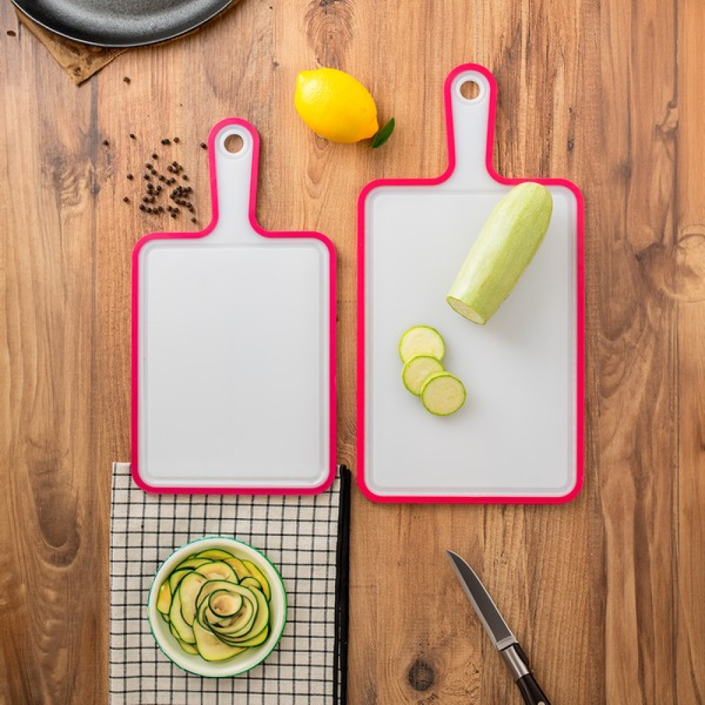 Porsima FT-400 2 Li Kaydırmaz Kesme Tahtası Kulplu Kesim Panosu 1X(30X21 cm 24,5X19,5 Cm) Fuşya Kesme Tahtaları / Kesim Tablaları Fiyatı