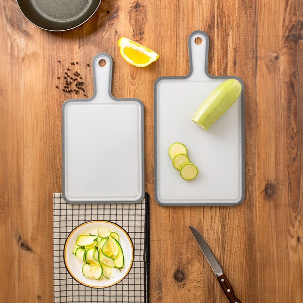Porsima FT-400 2 Li Kaydırmaz Kesme Tahtası Kulplu Kesim Panosu 1X(30X21 cm 24,5X19,5 Cm) Gri Kesme Tahtaları / Kesim Tablaları Fiyatı