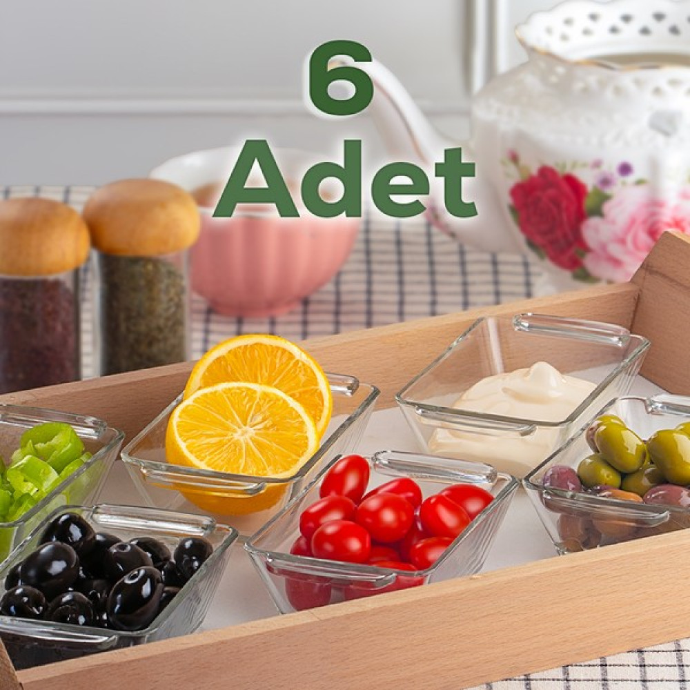 Porsima RCT-5000 6 Parça Cam Kase Dikdörtgen Set 150 Ml-Sosluk Kahvaltılık Dondurmalık Çerezlik Cam Kase - Şeffaf Kase Fiyatı