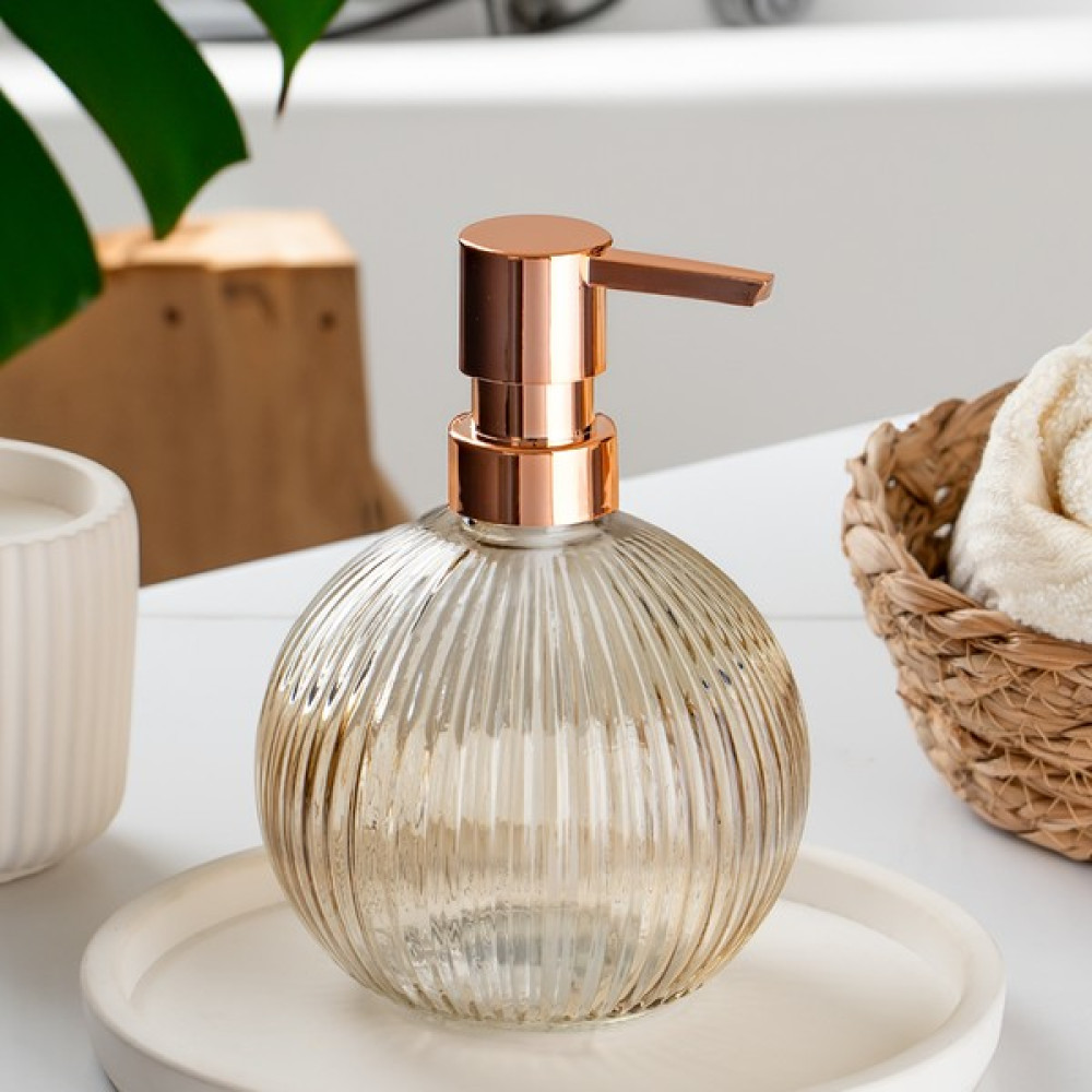 Porsima THN89793 Desenli Cam Sıvı Sabunluk - Tezgah Üstü Lavabo Mutfak Sabunluğu - Füme 550 cc Sabunluk Fiyatı