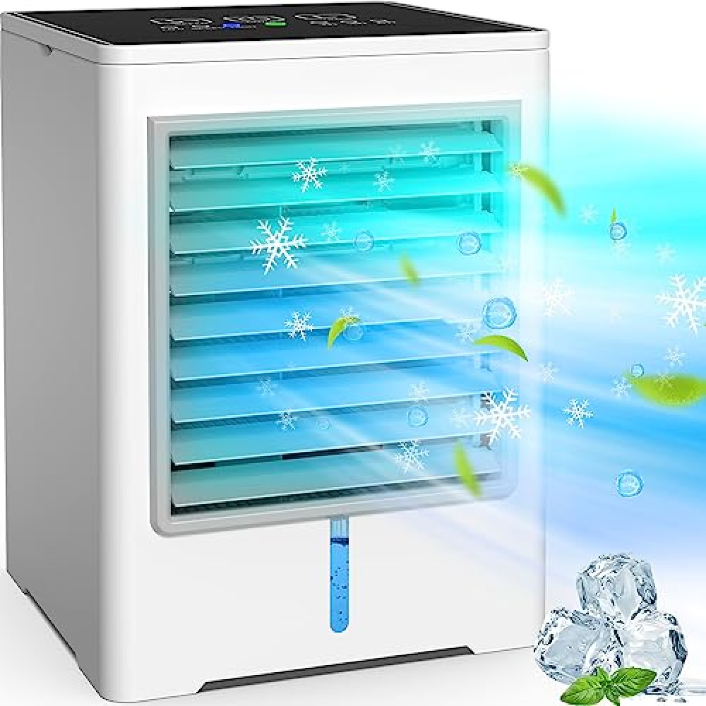 Portable Air Conditioners, Evaporative Air Cooler with 3 Speeds, USB Touch Personal Air Conditioner with 1/3/6H Timing, Mini Desktop Cooling Fan for Room Office Bedroom Camping Car Tent Desk Dorm Air Conditioners Fiyatı