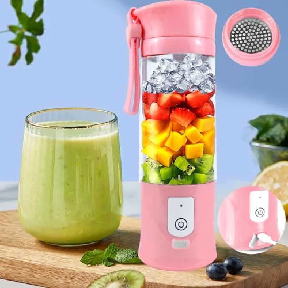 Portable Blender for Smoothies & Shakes -13oz Cordless Personal Small Blender, USB-C Rechargeable & Self Cleaning - Mini Travel Juicer Cup with Stainless Steel Serrated 6 Blade Blenders Fiyatı