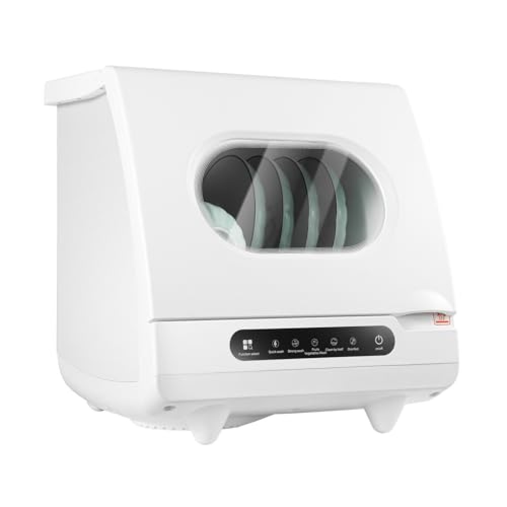 Portable Countertop Dishwasher, 5 L Built-in Water Tank Leak-Proof Dry 162℉ High-Temp Function Rotating Spray, Automatic Water-Lifting & Drainage Compact Dish Washing Machine, 5 Washing Programs