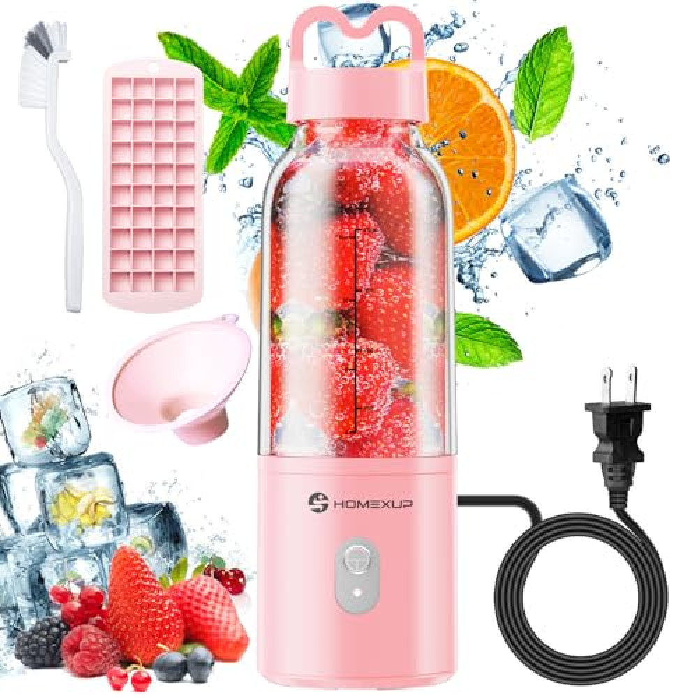 Portable Personal Blender 17 OZ/500 ML Juicer, 175W Personal Size Blender, Ideal for Smoothies, Ice Blending, Juicing, and Food Processing, Compact, Convenient, and Versatile (Pink) Meyve Sıkacakları Fiyatı